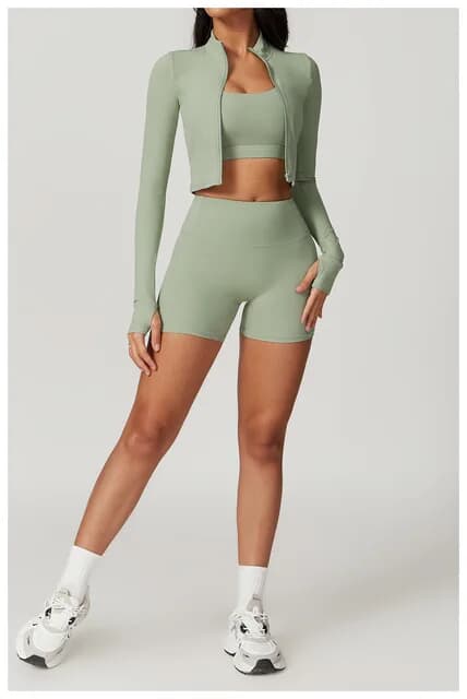 Conjunto Esportivo Feminino 3 Peças – Estilo, Conforto e Performance