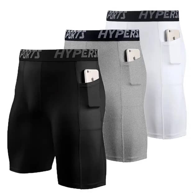 Short de Compressão Masculino Esportivo – Com Bolso Embutido e Proteção UV
